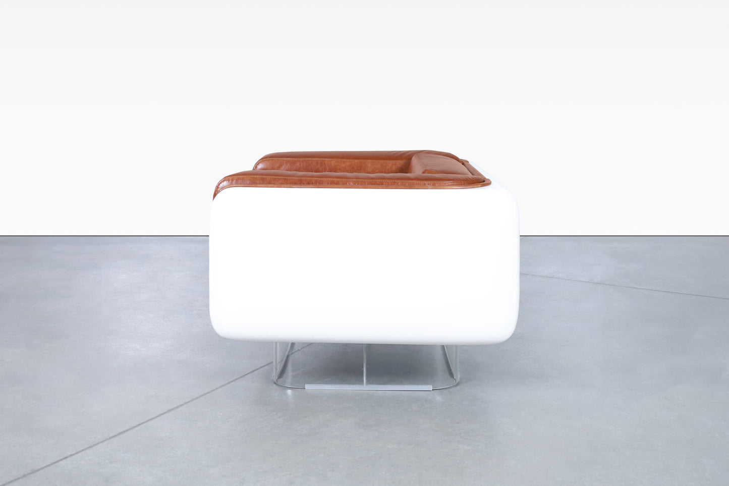 Vintage Leather and Lucite Lounge Chairs by William C. Andrus for Steelcase