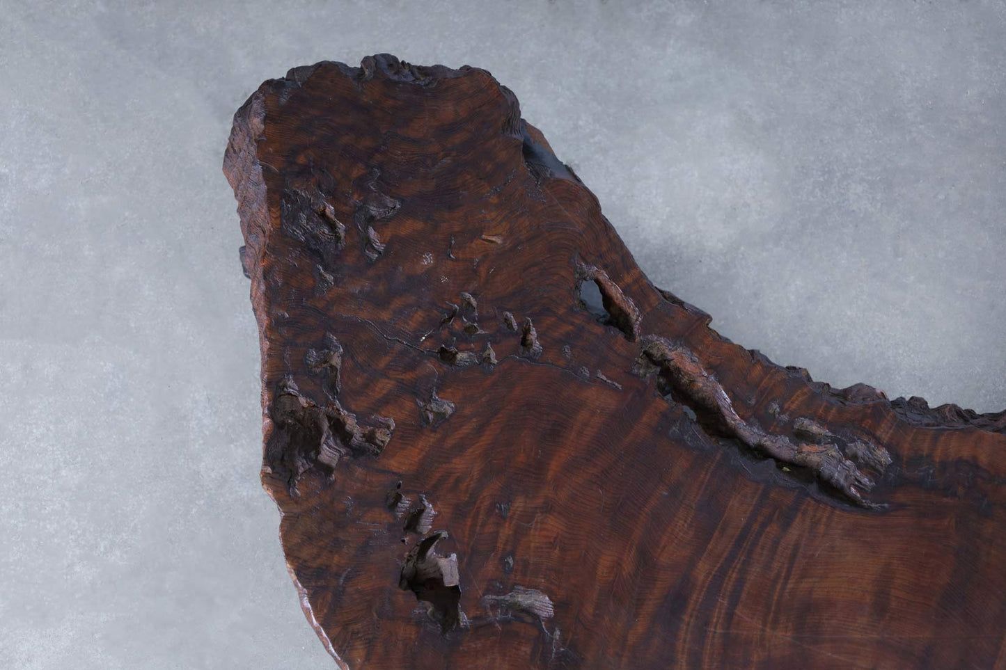 Vintage Live Edge Redwood Burl Coffee Table