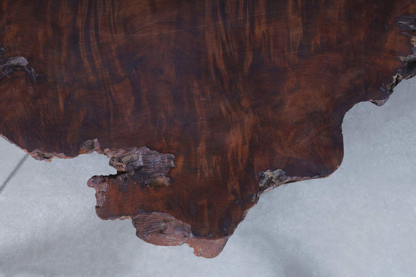 Vintage Live Edge Redwood Burl Coffee Table