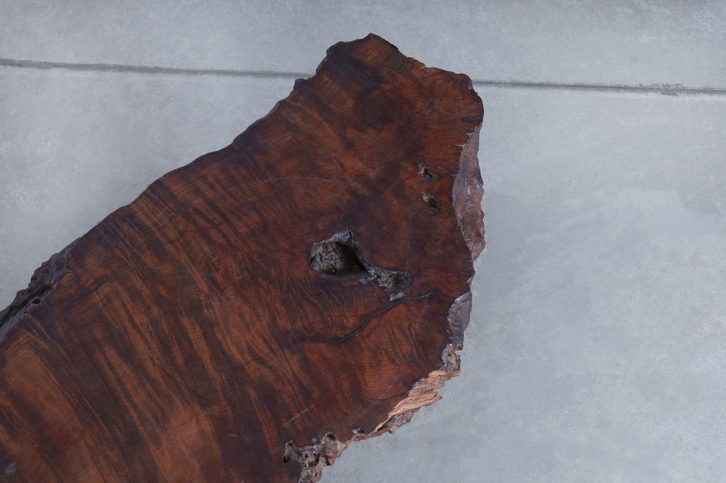 Vintage Live Edge Redwood Burl Coffee Table