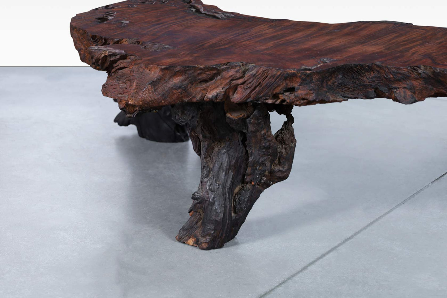 Vintage Live Edge Redwood Burl Coffee Table