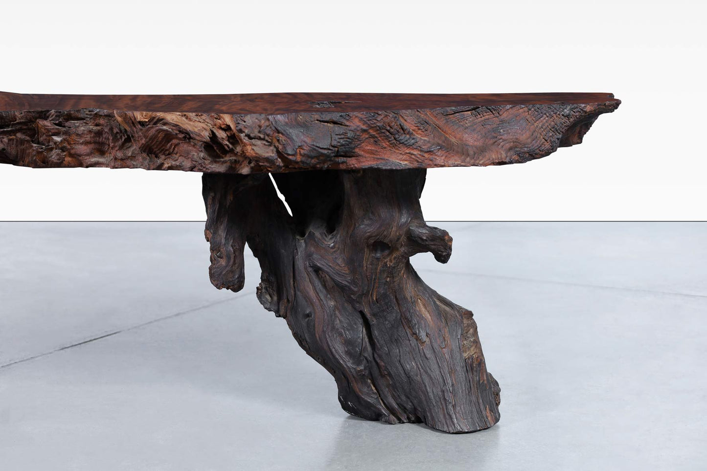 Vintage Live Edge Redwood Burl Coffee Table