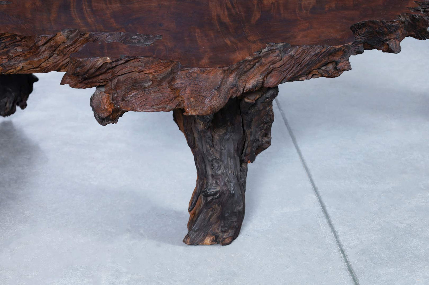Vintage Live Edge Redwood Burl Coffee Table