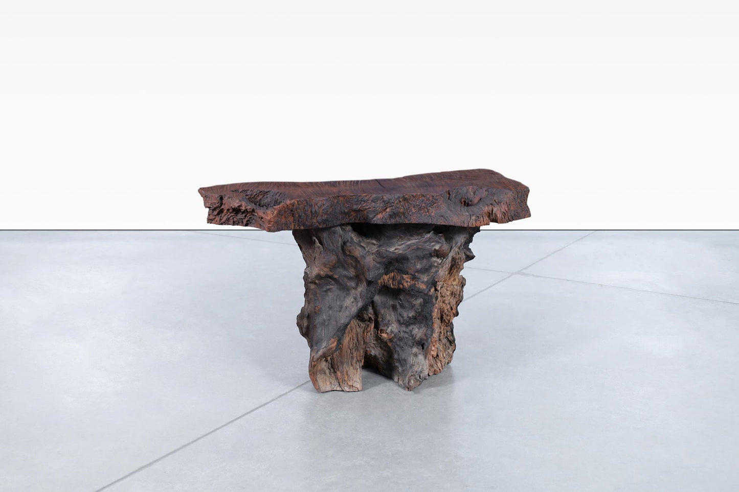 Vintage Live Edge Redwood Burl Side Tables