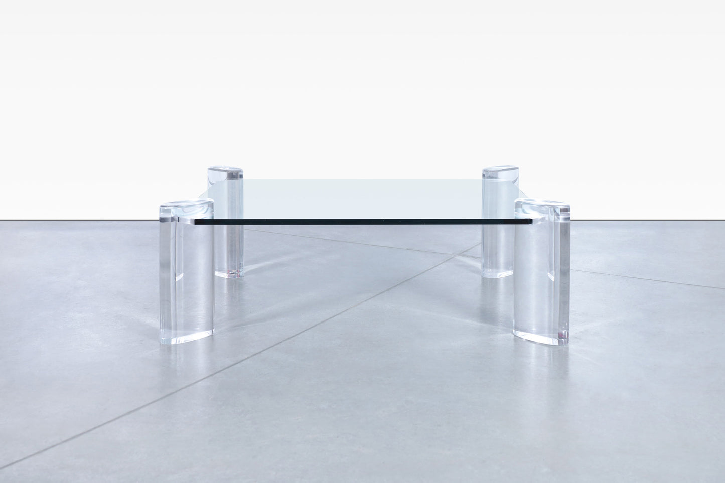 Vintage Lucite and Glass Coffee Table by Karl Springer