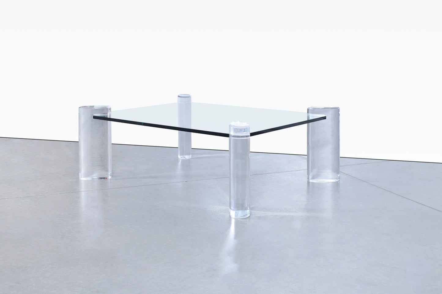 Vintage Lucite and Glass Coffee Table by Karl Springer