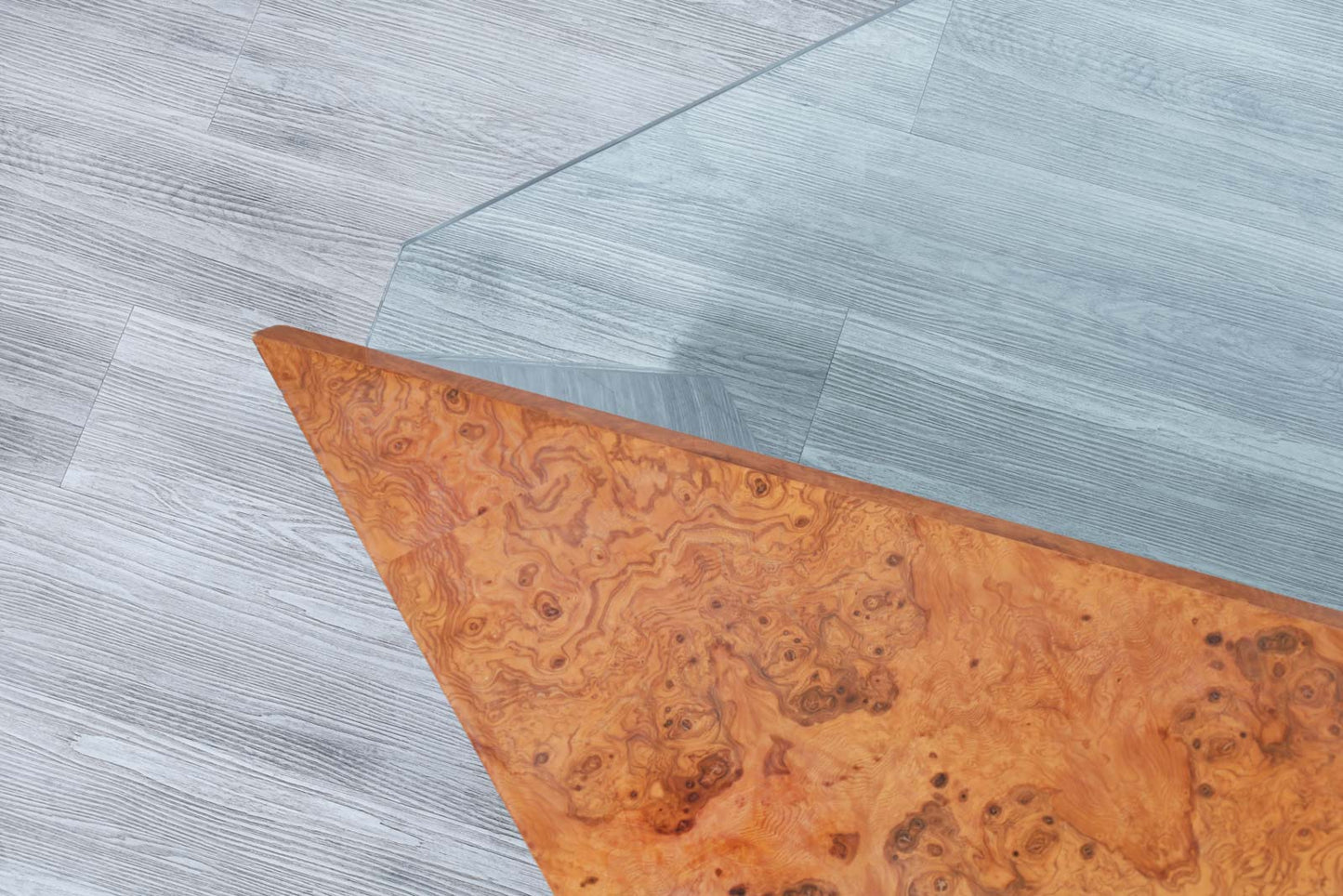 Vintage Stainless Steel Cantilevered Coffee Table Attributed to Brueton