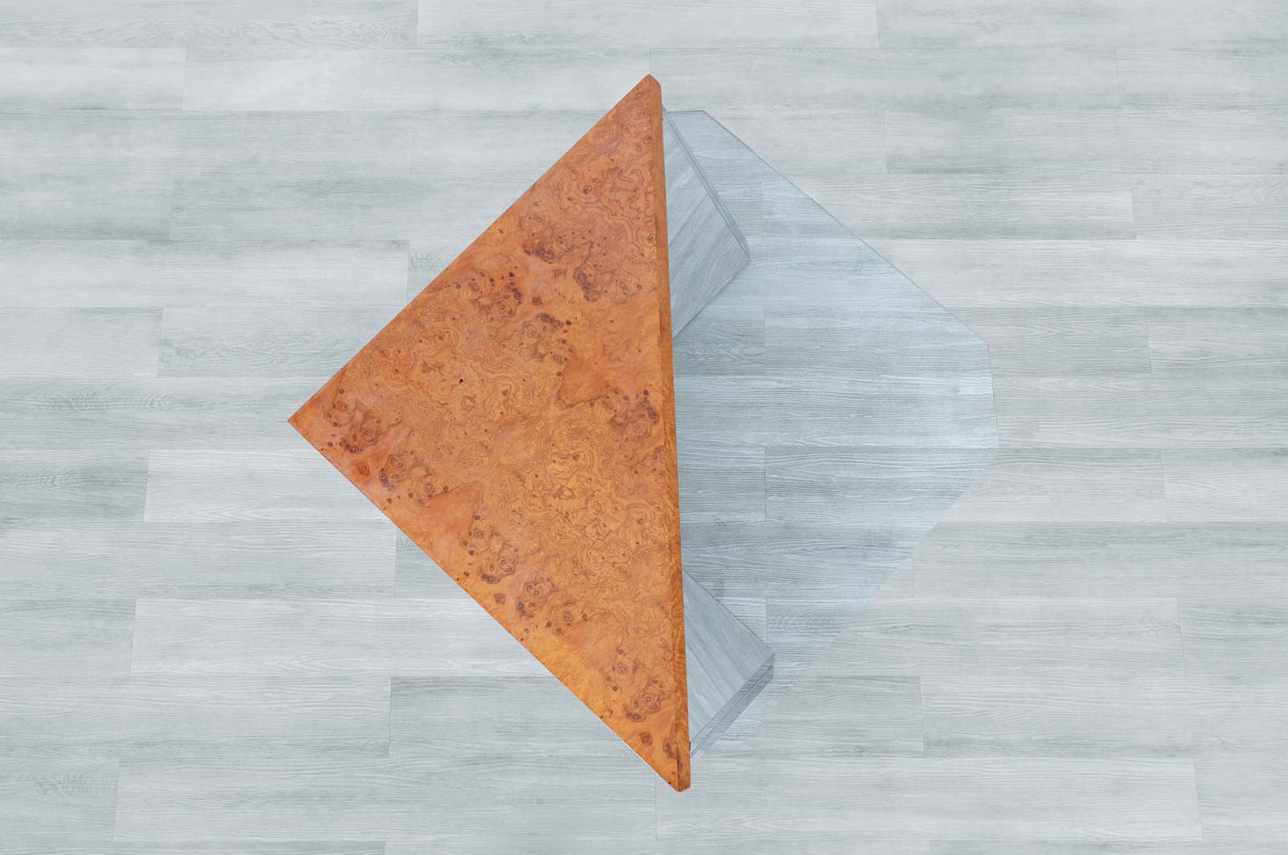 Vintage Stainless Steel Cantilevered Coffee Table Attributed to Brueton