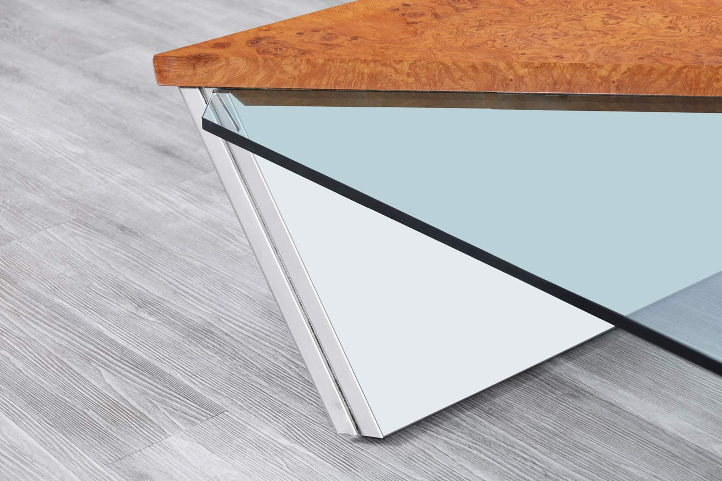 Vintage Stainless Steel Cantilevered Coffee Table Attributed to Brueton