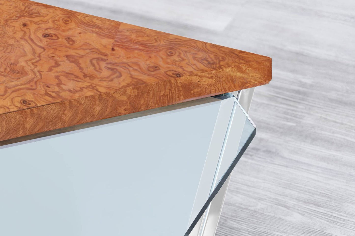 Vintage Stainless Steel Cantilevered Coffee Table Attributed to Brueton