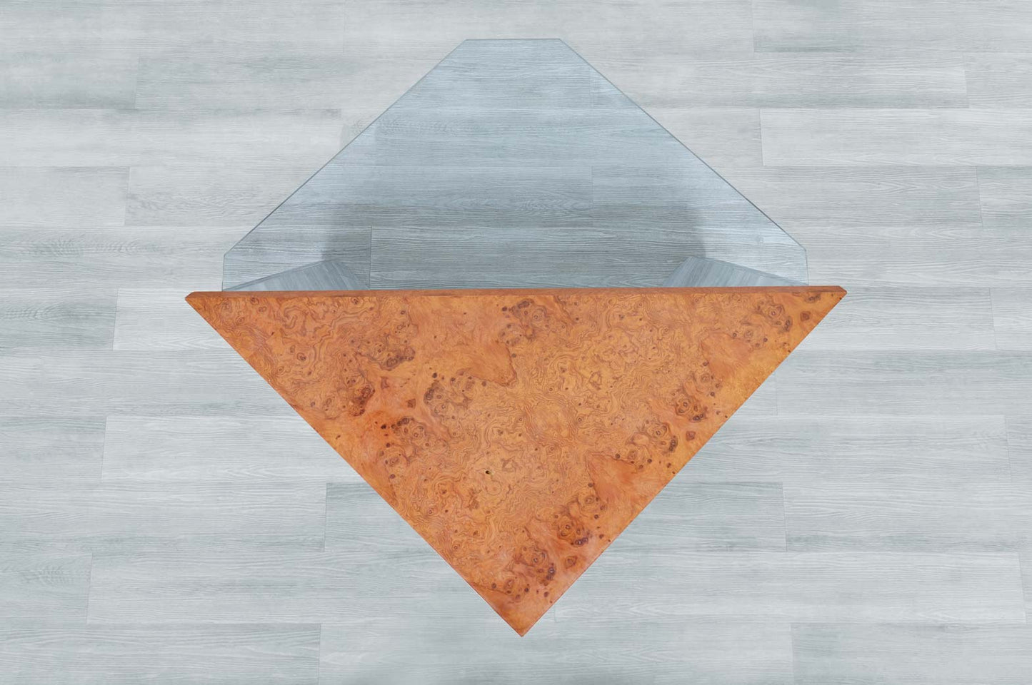 Vintage Stainless Steel Cantilevered Coffee Table Attributed to Brueton