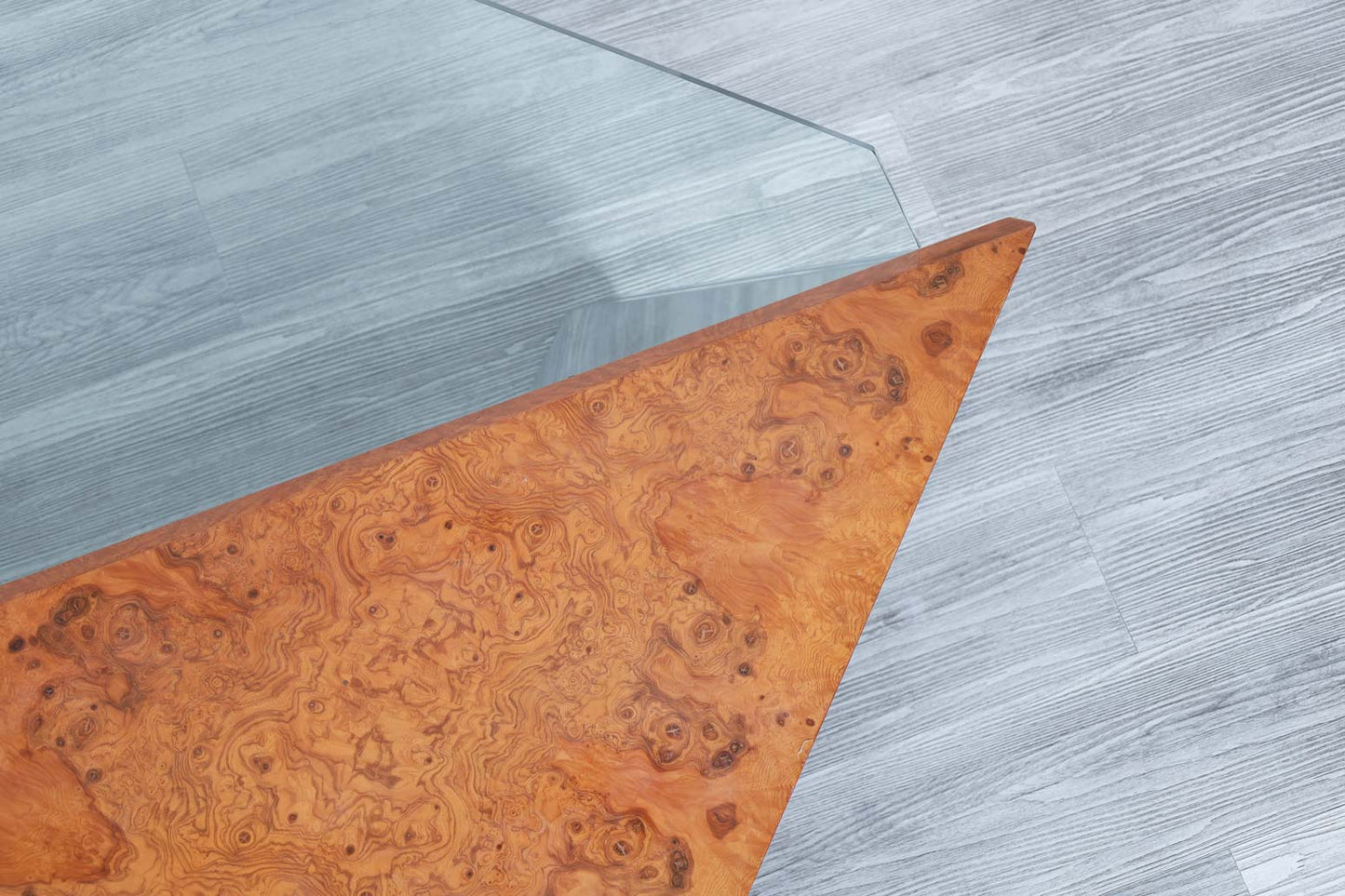 Vintage Stainless Steel Cantilevered Coffee Table Attributed to Brueton