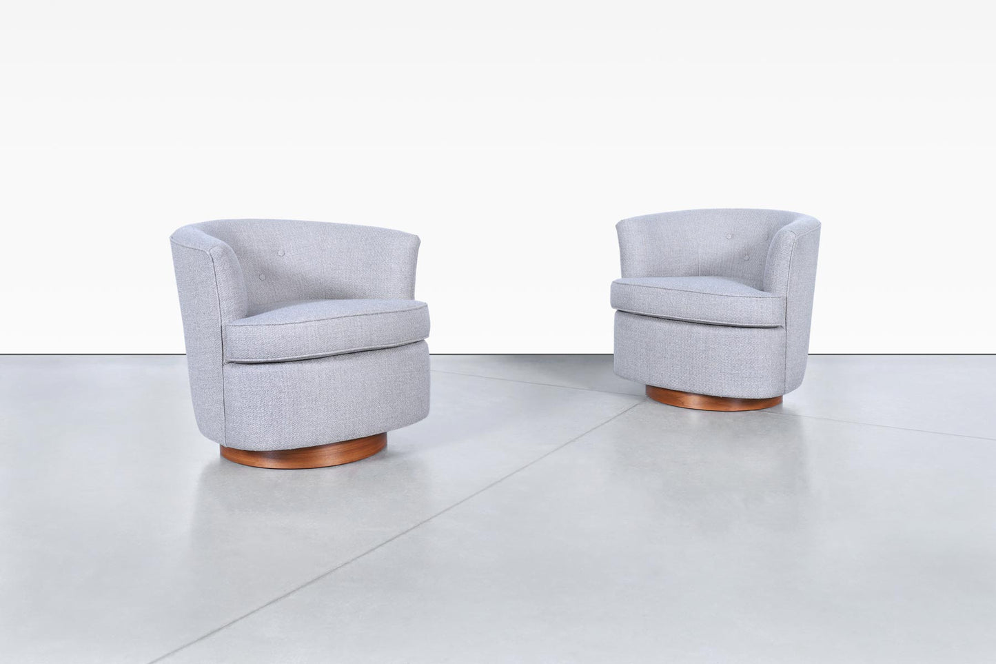 Vintage Walnut Swivel Lounge Chairs