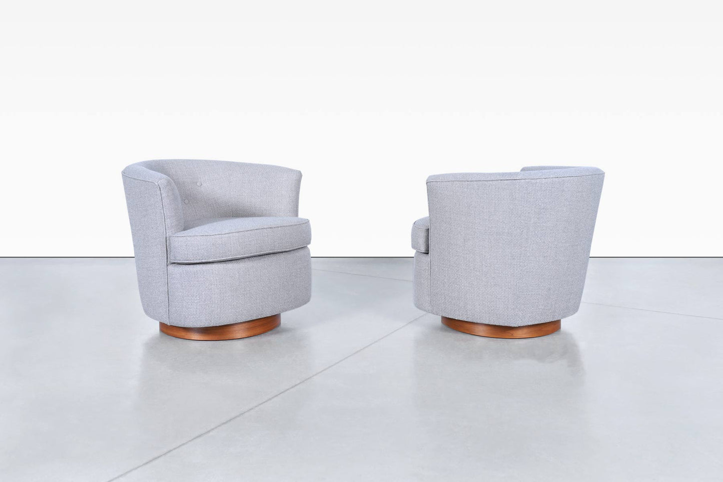 Vintage Walnut Swivel Lounge Chairs