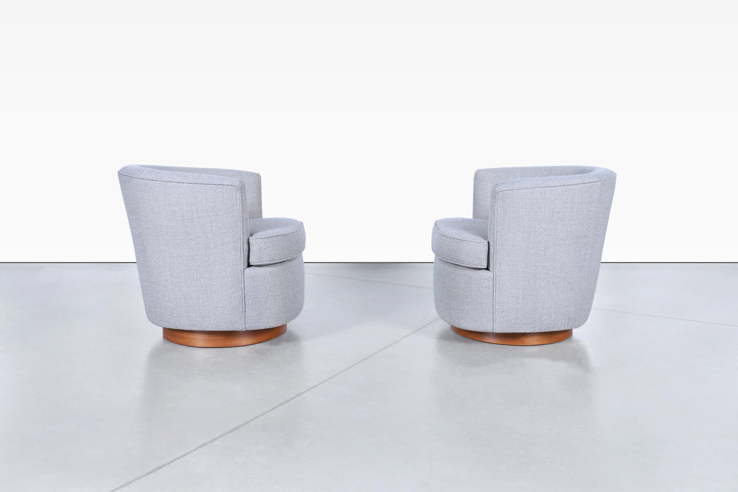 Vintage Walnut Swivel Lounge Chairs