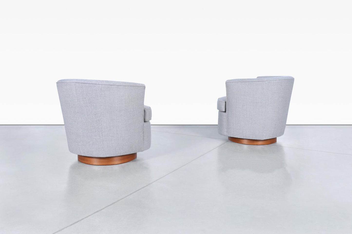 Vintage Walnut Swivel Lounge Chairs