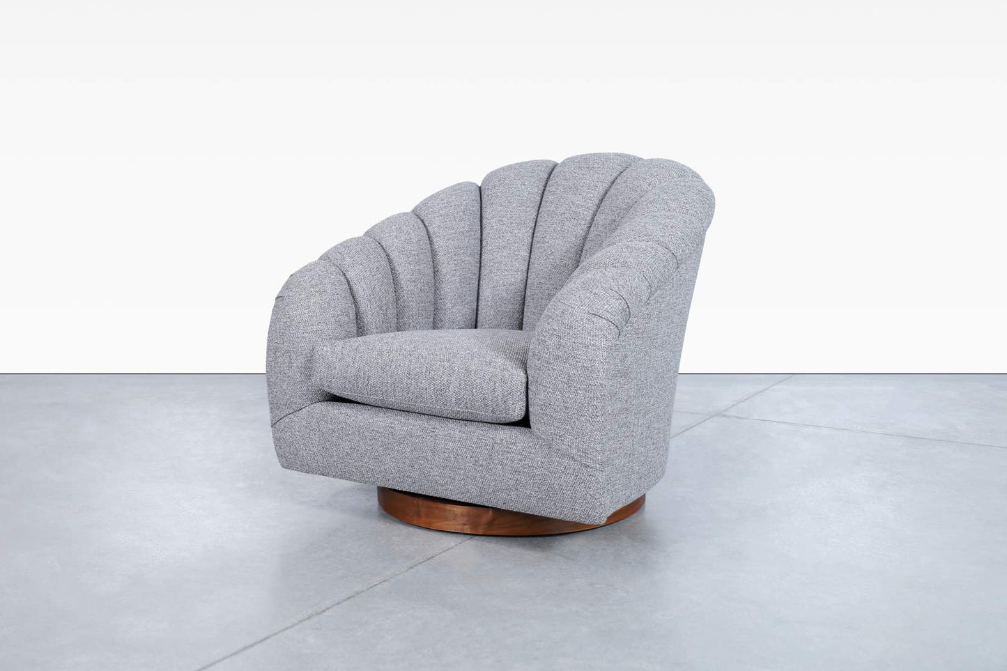 Vintage Walnut Swivel Lounge Chairs by Directional