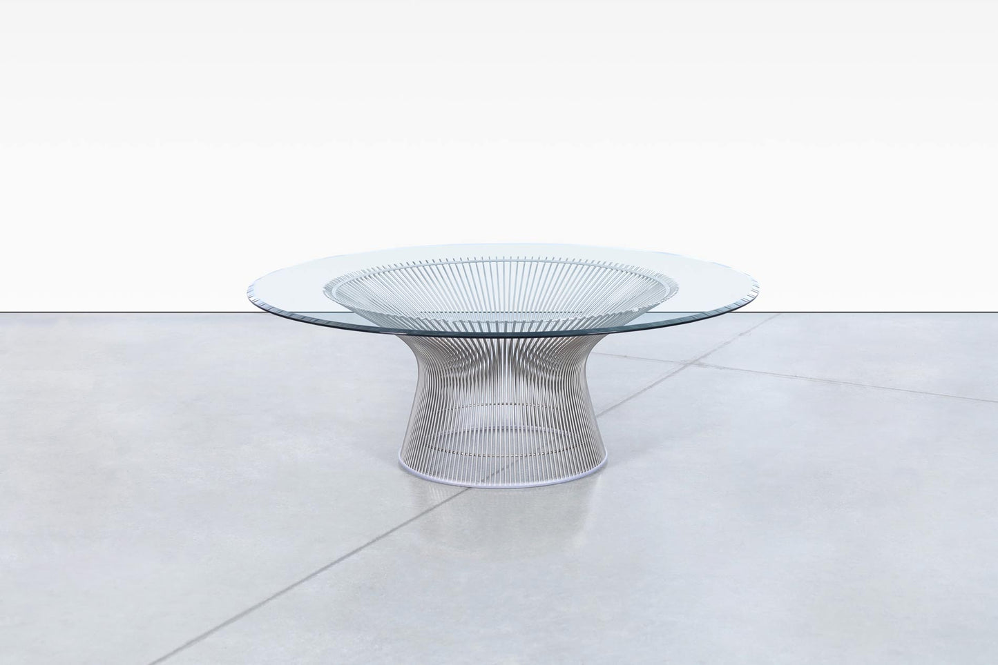 Warren Platner Nickel and Glass 42" Coffee Table for Knoll