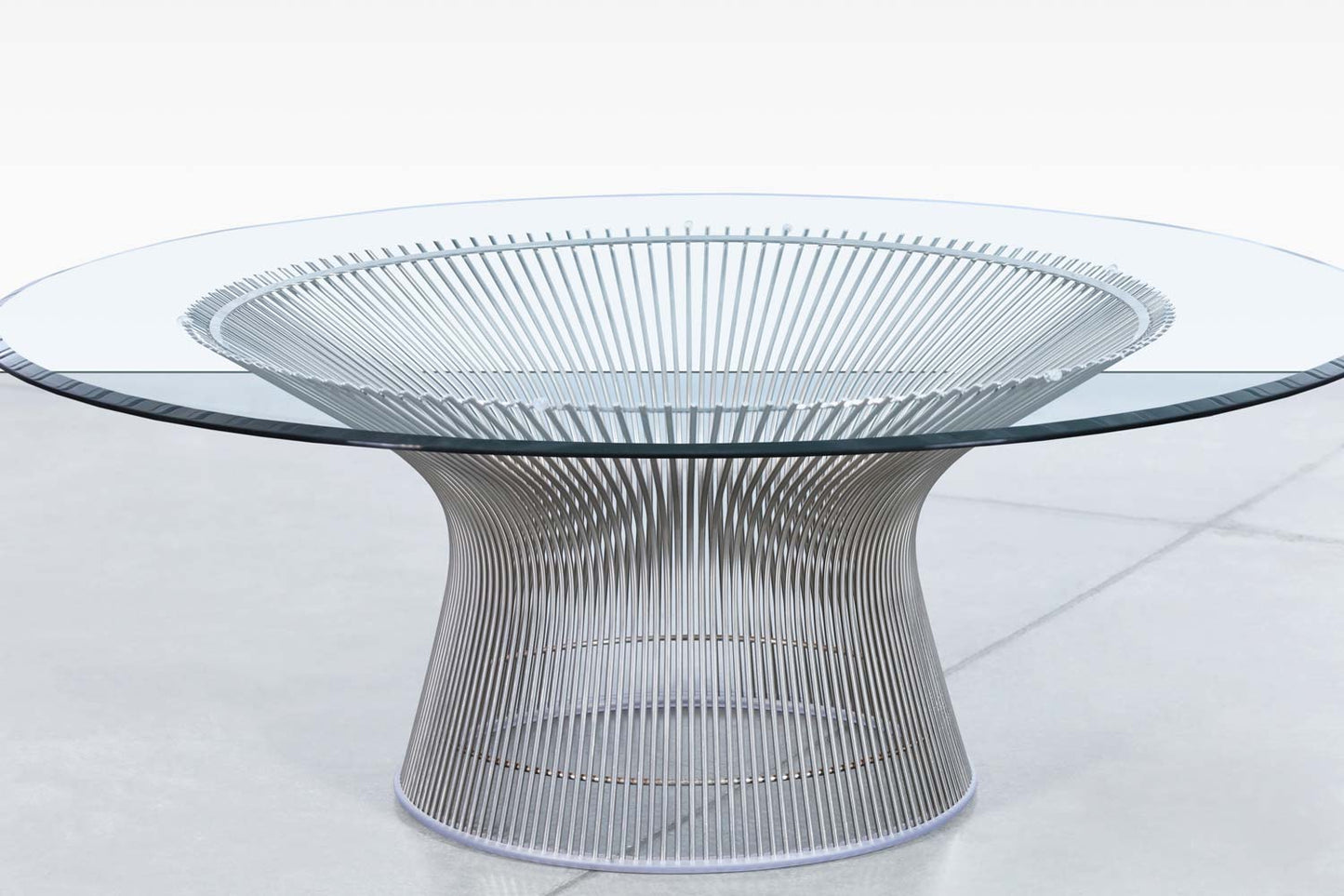 Warren Platner Nickel and Glass 42" Coffee Table for Knoll