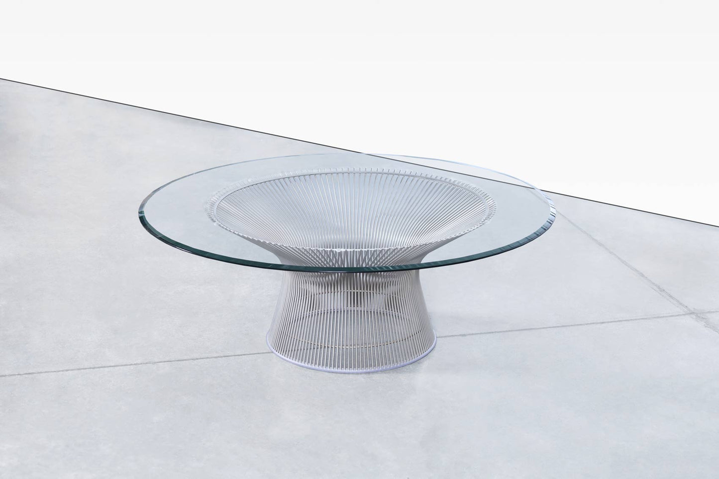 Warren Platner Nickel and Glass 42" Coffee Table for Knoll