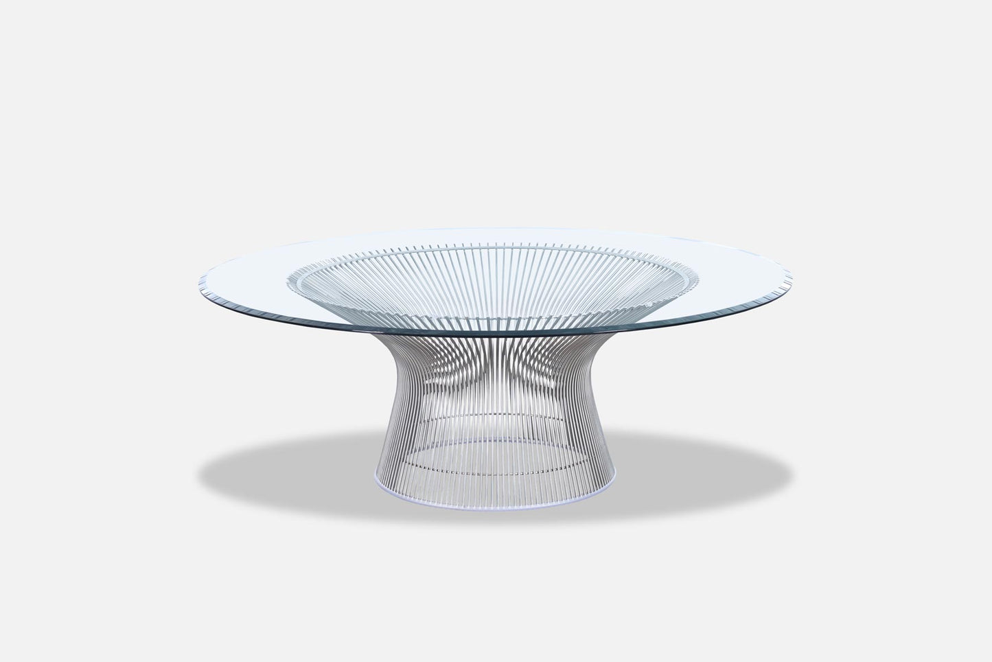 Warren Platner Nickel and Glass 42" Coffee Table for Knoll
