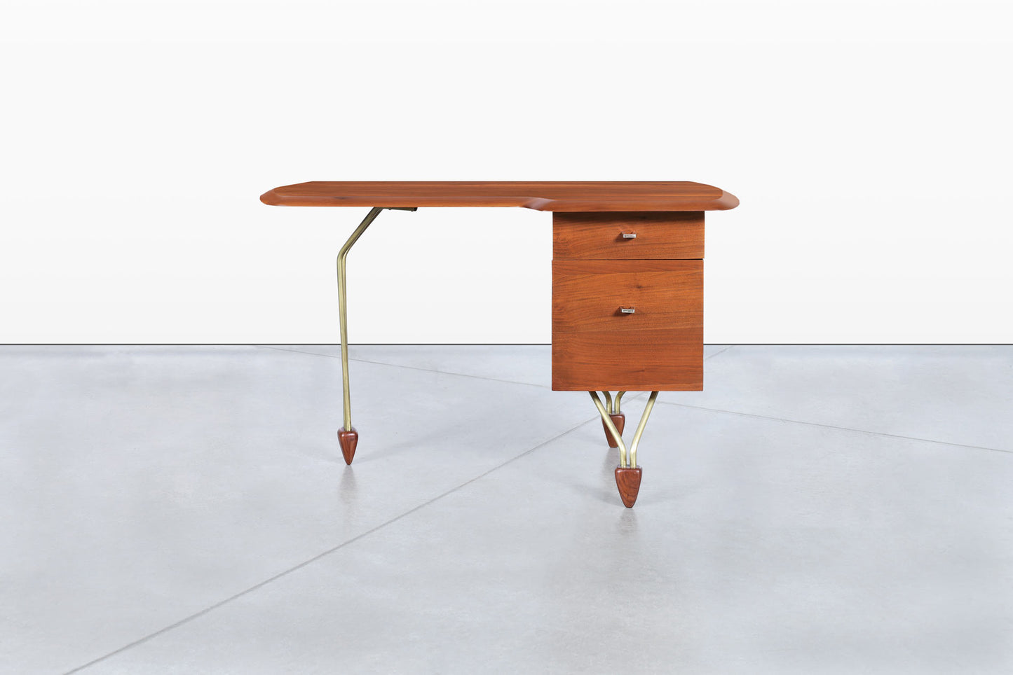 American Craftsmanship Walnut Desk Attributed to John Keal