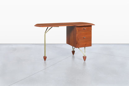 American Craftsmanship Walnut Desk Attributed to John Keal