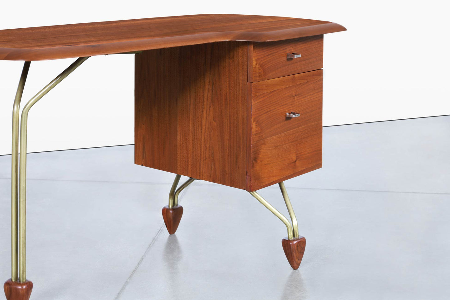 American Craftsmanship Walnut Desk Attributed to John Keal