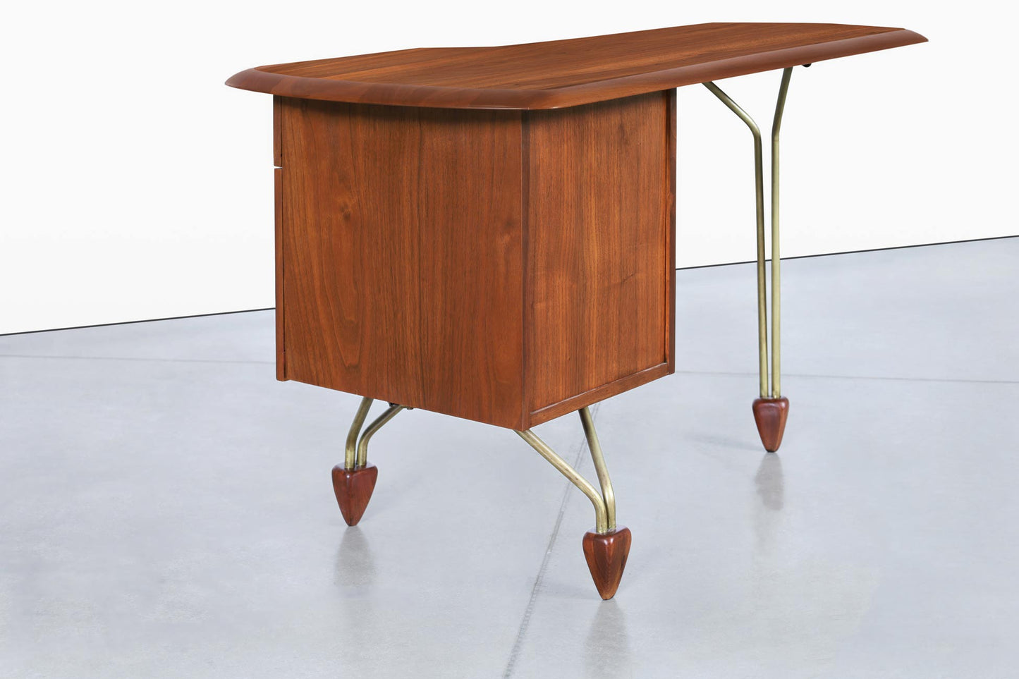 American Craftsmanship Walnut Desk Attributed to John Keal