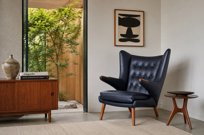 Danish Modern Leather "Papa Bear" Chair by Hans J. Wegner for A.P. Stolen