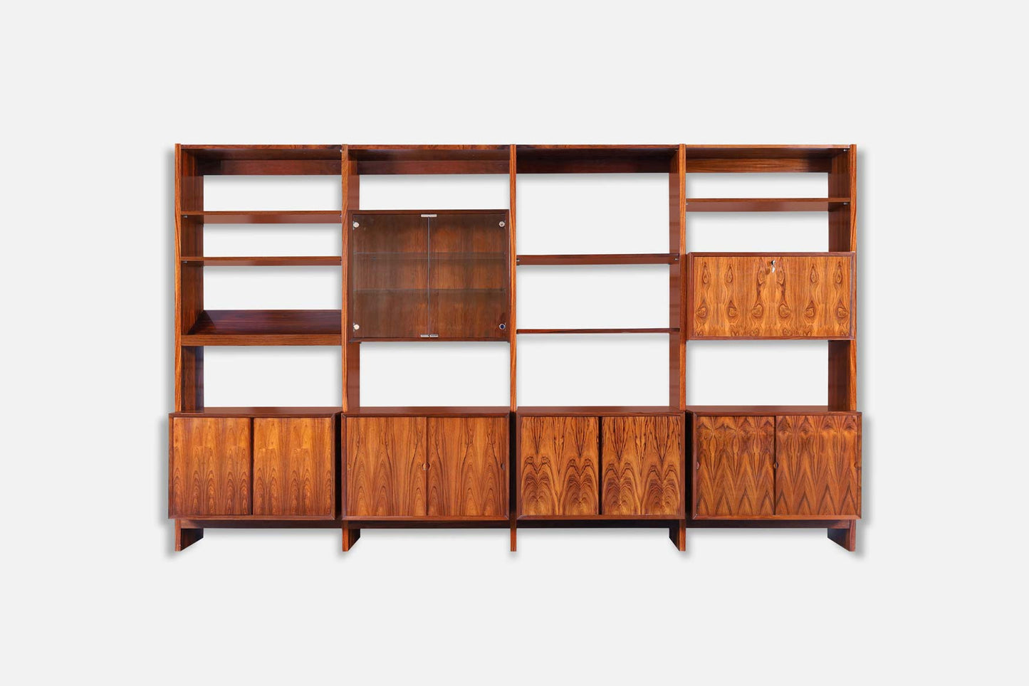 Danish Modern Brazilian Rosewood Freestanding Wall Unit by Poul Cadovius