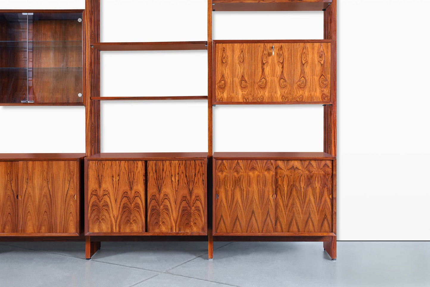 Danish Modern Brazilian Rosewood Freestanding Wall Unit by Poul Cadovius