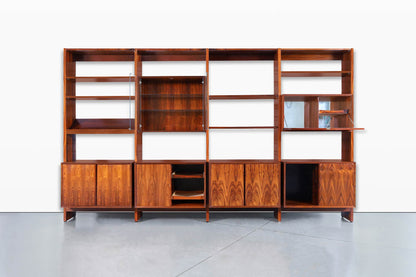 Danish Modern Brazilian Rosewood Freestanding Wall Unit by Poul Cadovius