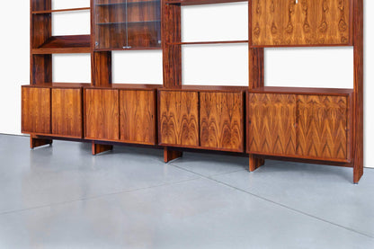 Danish Modern Brazilian Rosewood Freestanding Wall Unit by Poul Cadovius