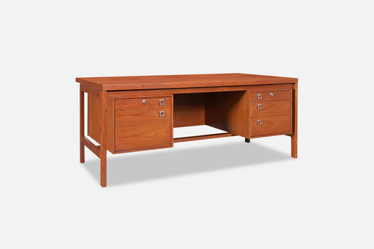 Danish Modern Executive Teak Desk by Arne Vodder for H.P. Hansen