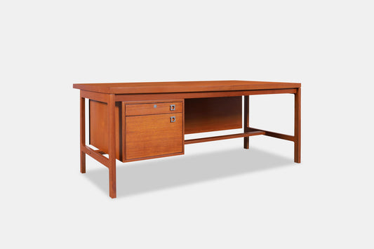 Danish Modern Executive Teak Desk by Arne Vodder for H.P. Hansen