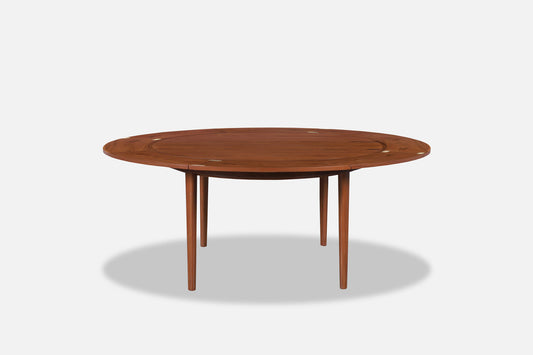 Danish Modern Expanding “Flip-Flap” Dining Table by Dyrlund