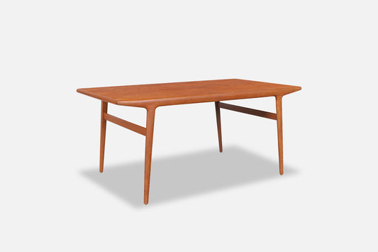 Danish Modern Expanding Teak Dining Table by Niels Otto Moller