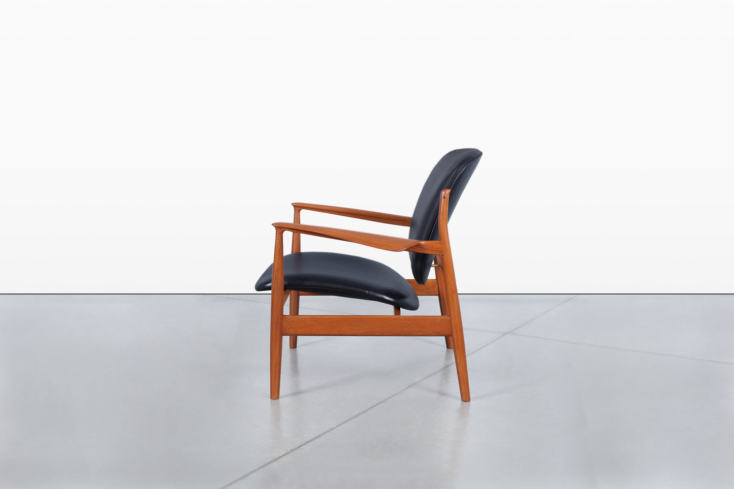 Danish Modern FD-136 Teak and Leather Lounge Chair by Finn Juhl