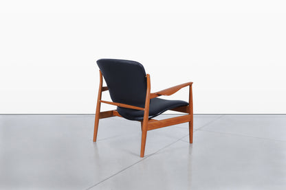 Danish Modern FD-136 Teak and Leather Lounge Chair by Finn Juhl