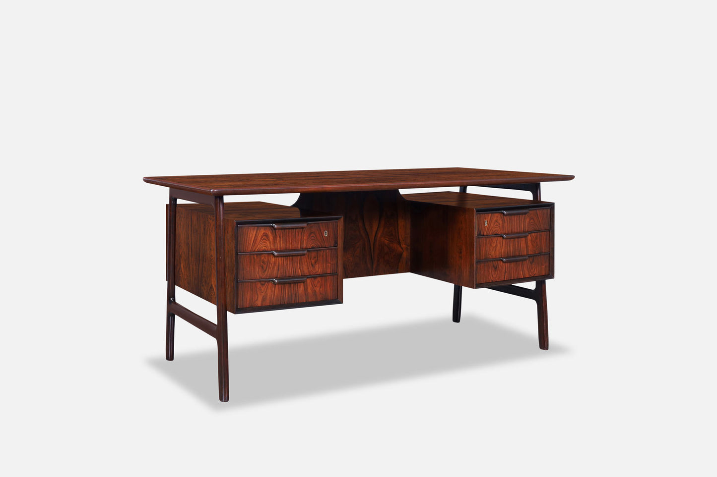 Danish Modern Floating Top Rosewood Desk Modern 75 by Gunni Omann