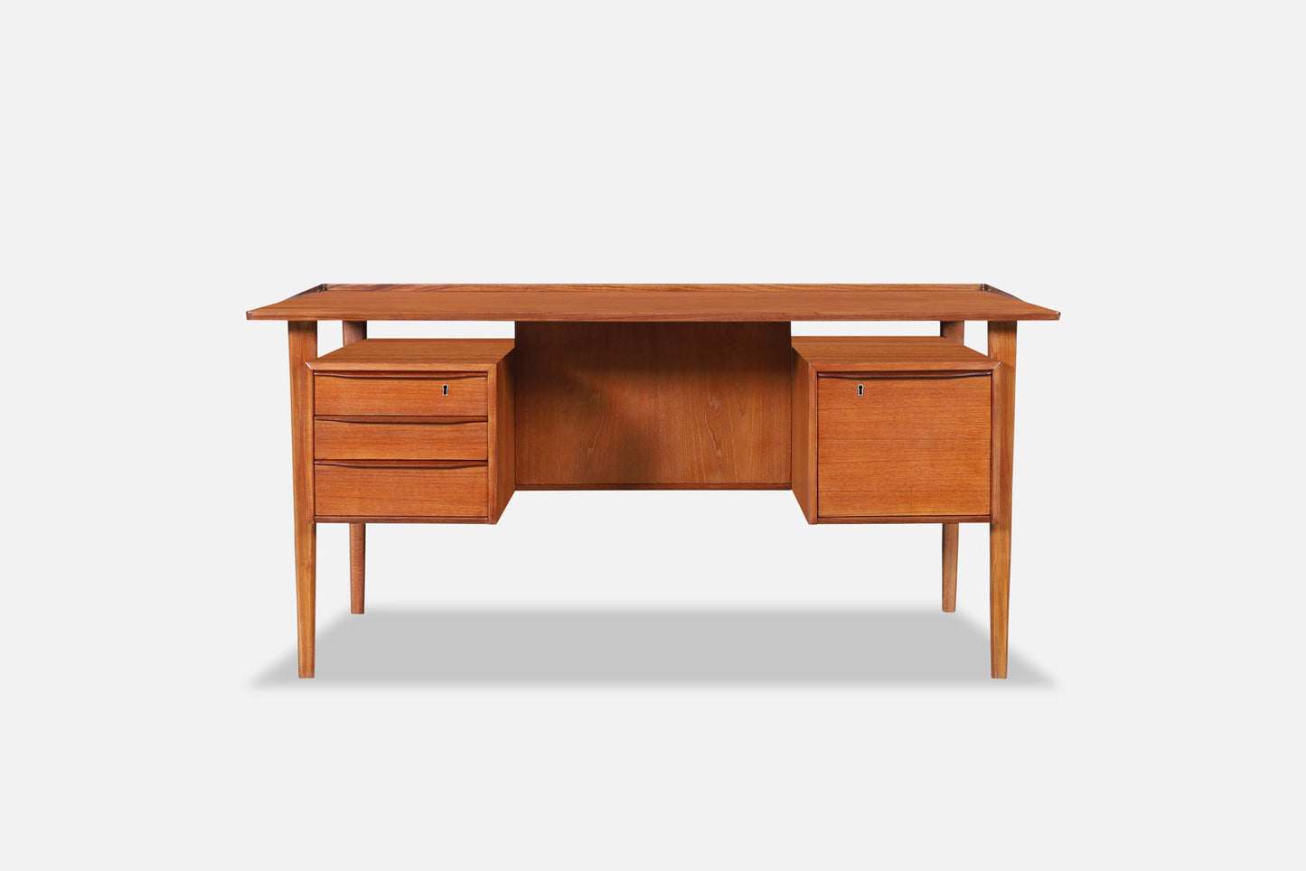 Danish Modern Floating Top Teak Desk by Peter Løvig Nielsen