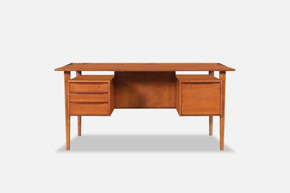 Danish Modern Floating Top Teak Desk by Peter Løvig Nielsen