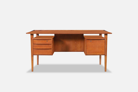 Danish Modern Floating Top Teak Desk by Peter Løvig Nielsen