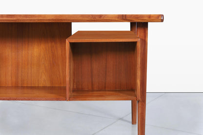 Danish Modern Floating Top Teak Desk by Peter Løvig Nielsen