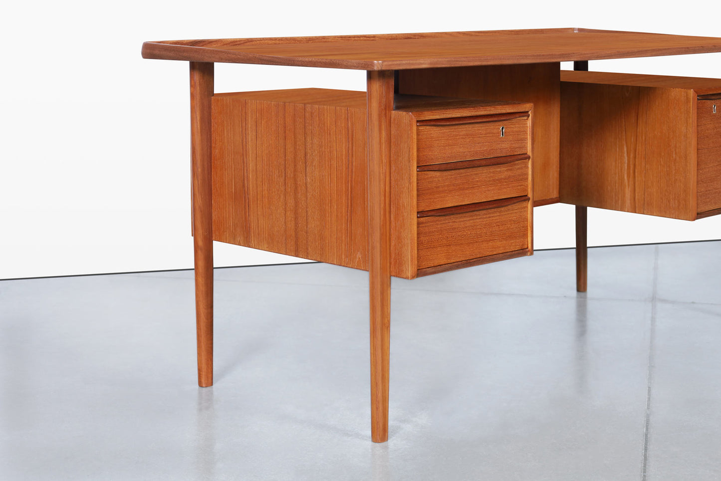 Danish Modern Floating Top Teak Desk by Peter Løvig Nielsen