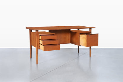 Danish Modern Floating Top Teak Desk by Peter Løvig Nielsen