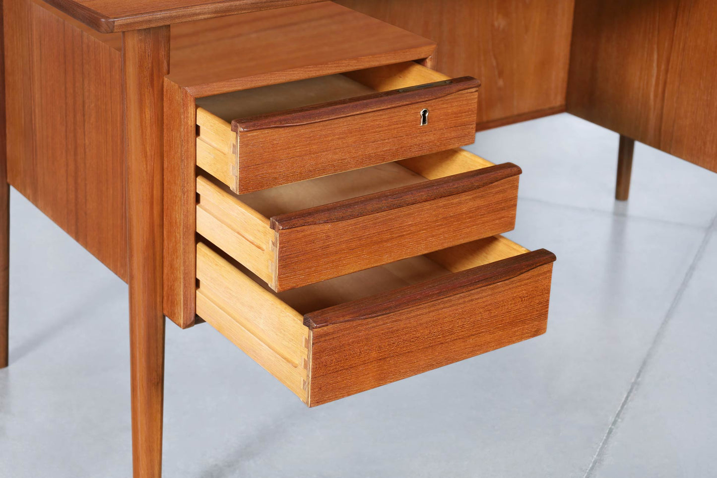 Danish Modern Floating Top Teak Desk by Peter Løvig Nielsen