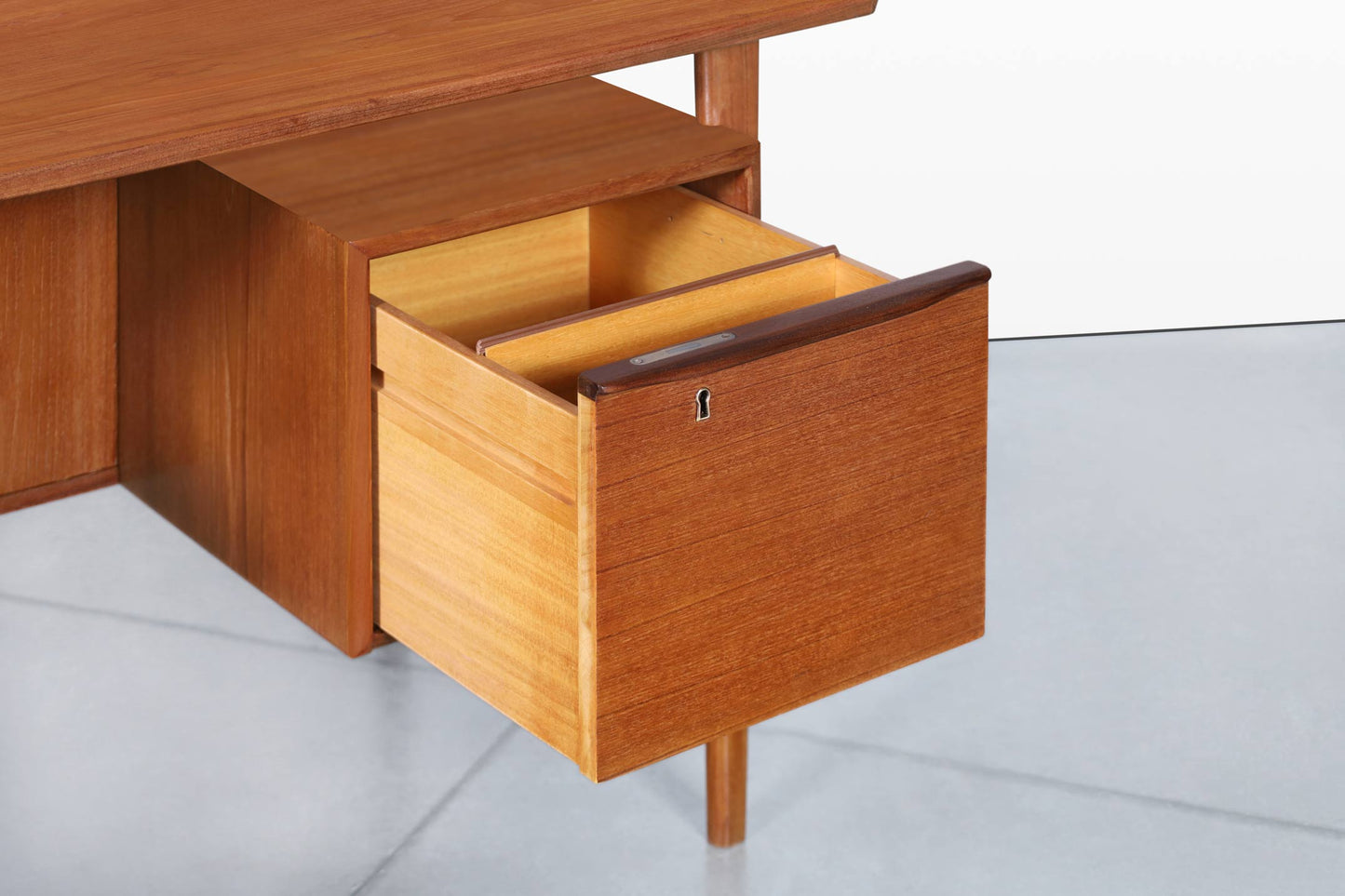 Danish Modern Floating Top Teak Desk by Peter Løvig Nielsen