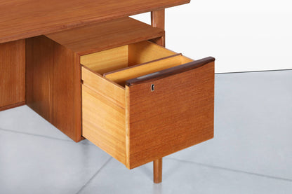 Danish Modern Floating Top Teak Desk by Peter Løvig Nielsen